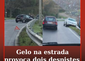 Gelo na estrada provoca dois despistes
