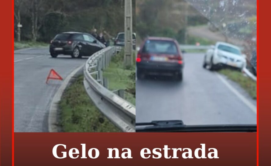 Gelo na estrada provoca dois despistes