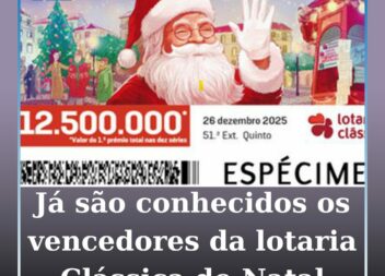 Já são conhecidos os vencedores da lotaria Clássica de Natal