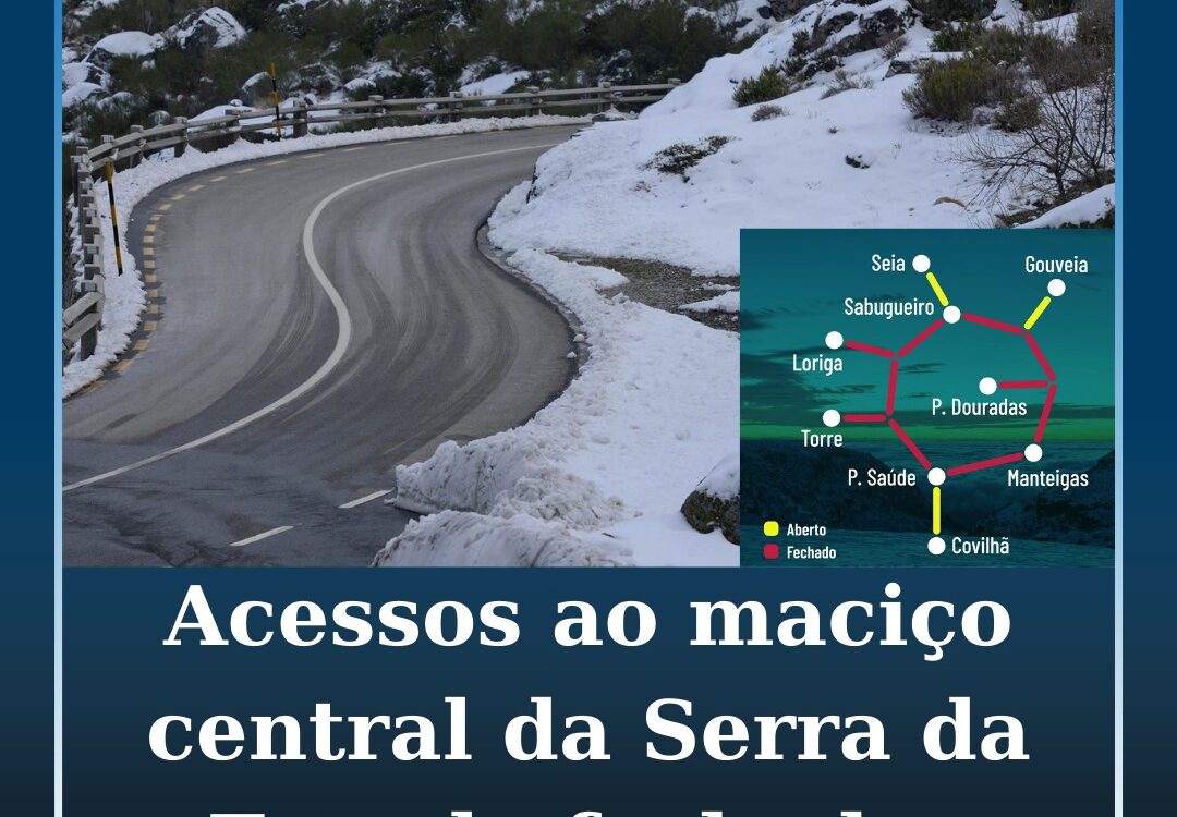 Neve fecha estradas na Serra da Estrela