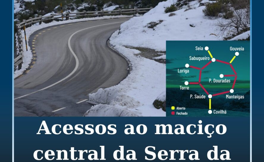 Neve fecha estradas na Serra da Estrela