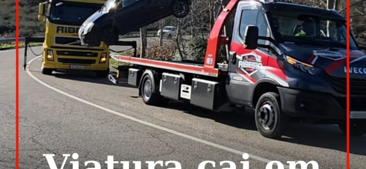 Viatura cai em ravina