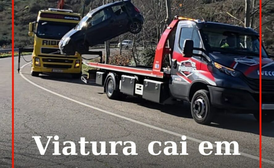 Viatura cai em ravina