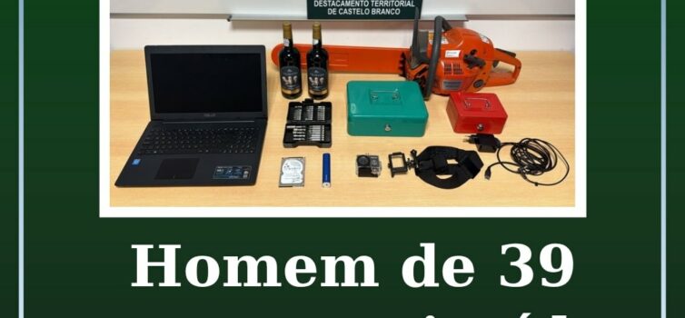 Arguido por furto e diverso material apreendido