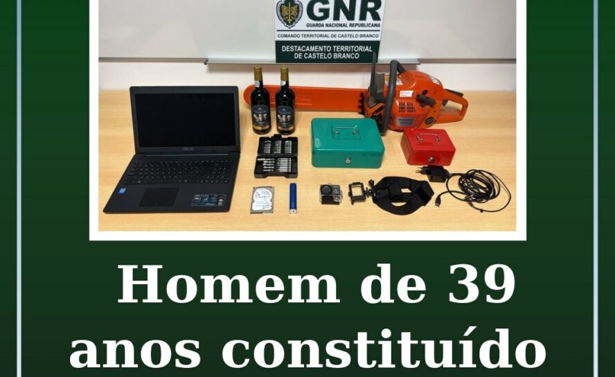 Arguido por furto e diverso material apreendido