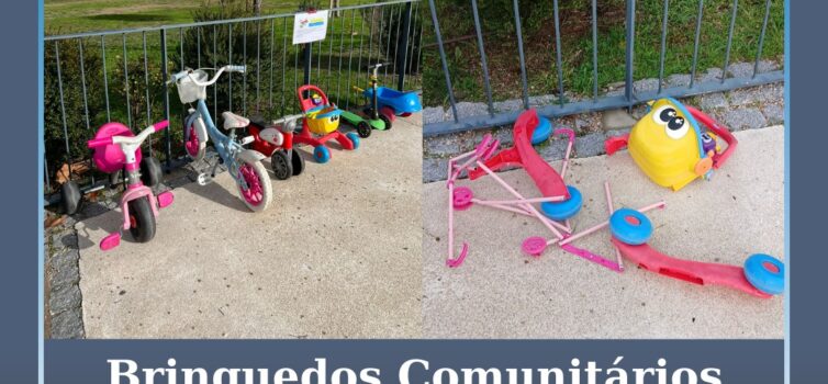 Brinquedos Comunitários vandalizados no Parque Urbano da Cruz do Montalvão
