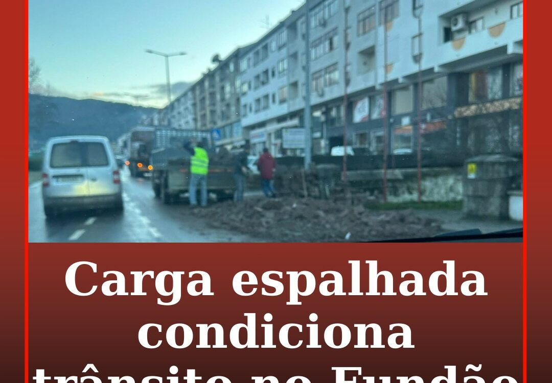 Carga espalhada condiciona trânsito no Fundão