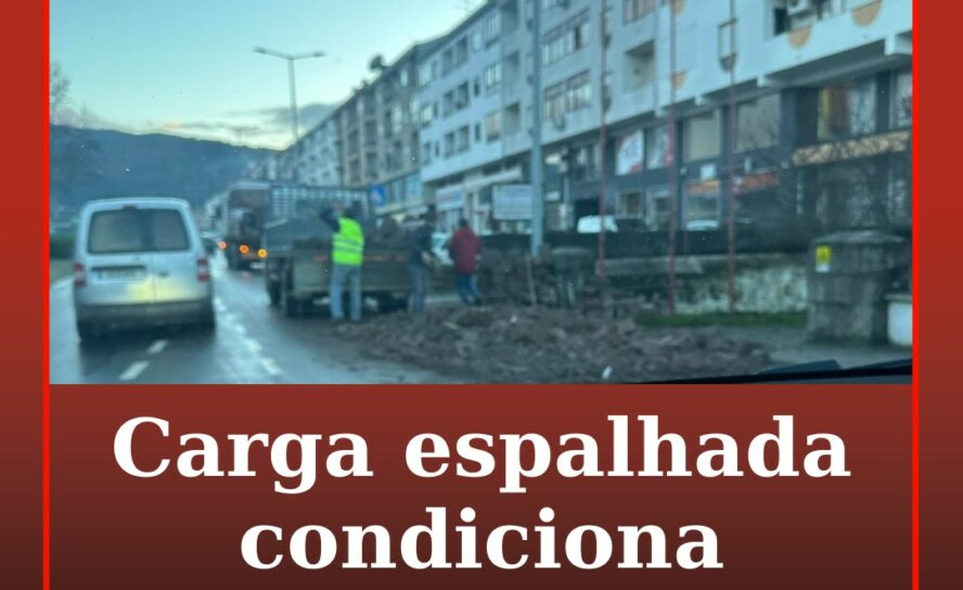 Carga espalhada condiciona trânsito no Fundão