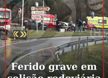 Colisão rodoviária resulta em três feridos