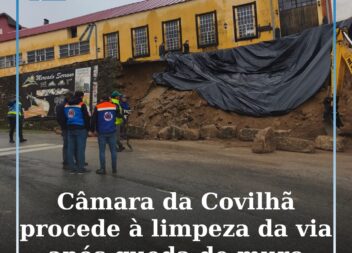 Covilhã procede à limpeza da via após queda de muro