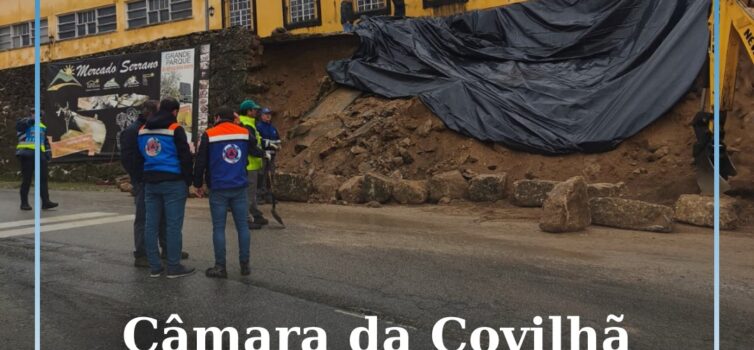 Covilhã procede à limpeza da via após queda de muro