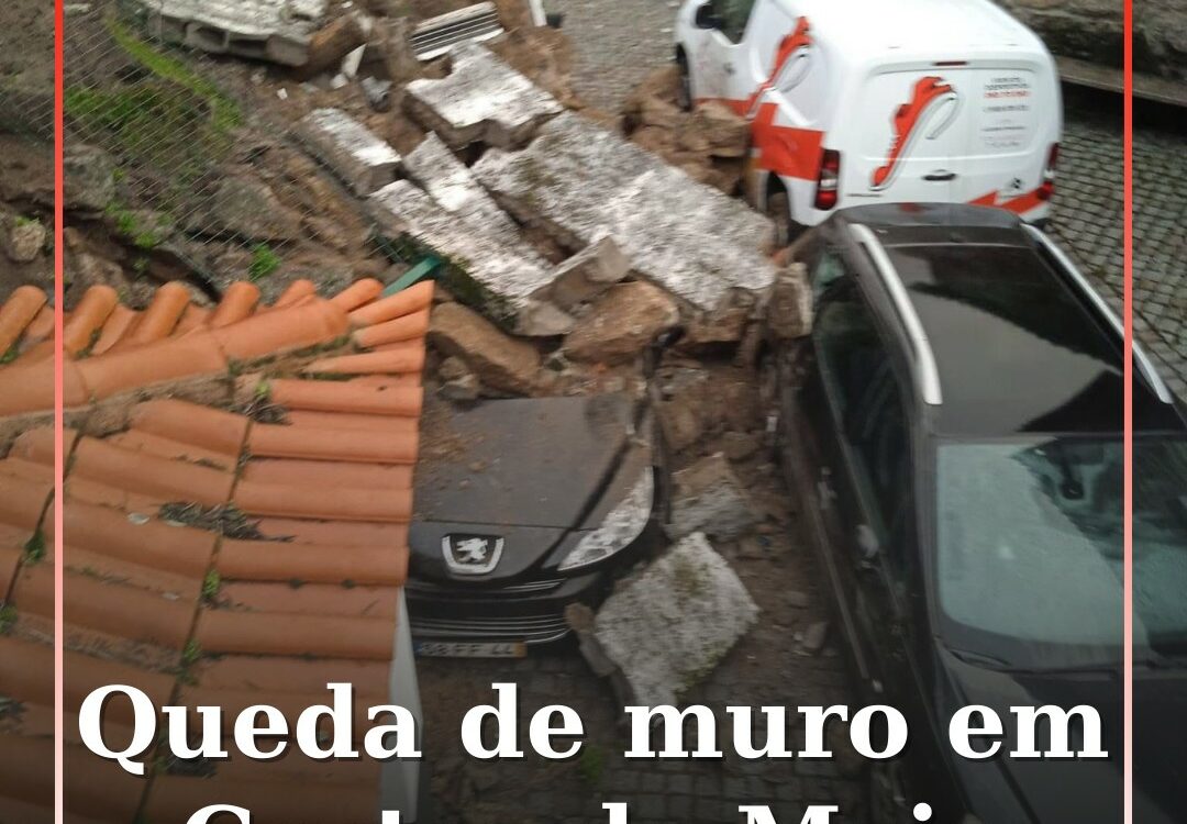 Derrocada de muro em Cortes do Meio