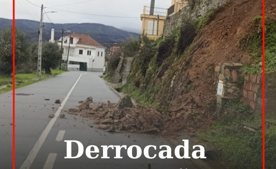 Derrocada entre duas localidades no Fundão
