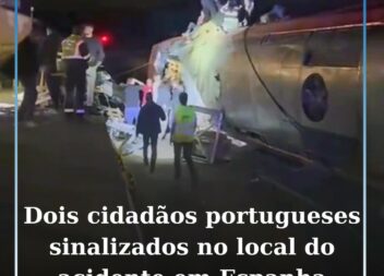 Dois cidadãos portugueses sinalizados no local do acidente em Espanha