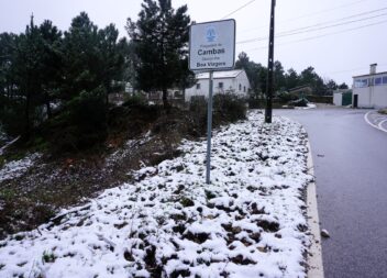 Freguesia de Cambas com neve nos pontos mais altos
