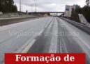 Gelo na estrada condiciona trânsito no IC8