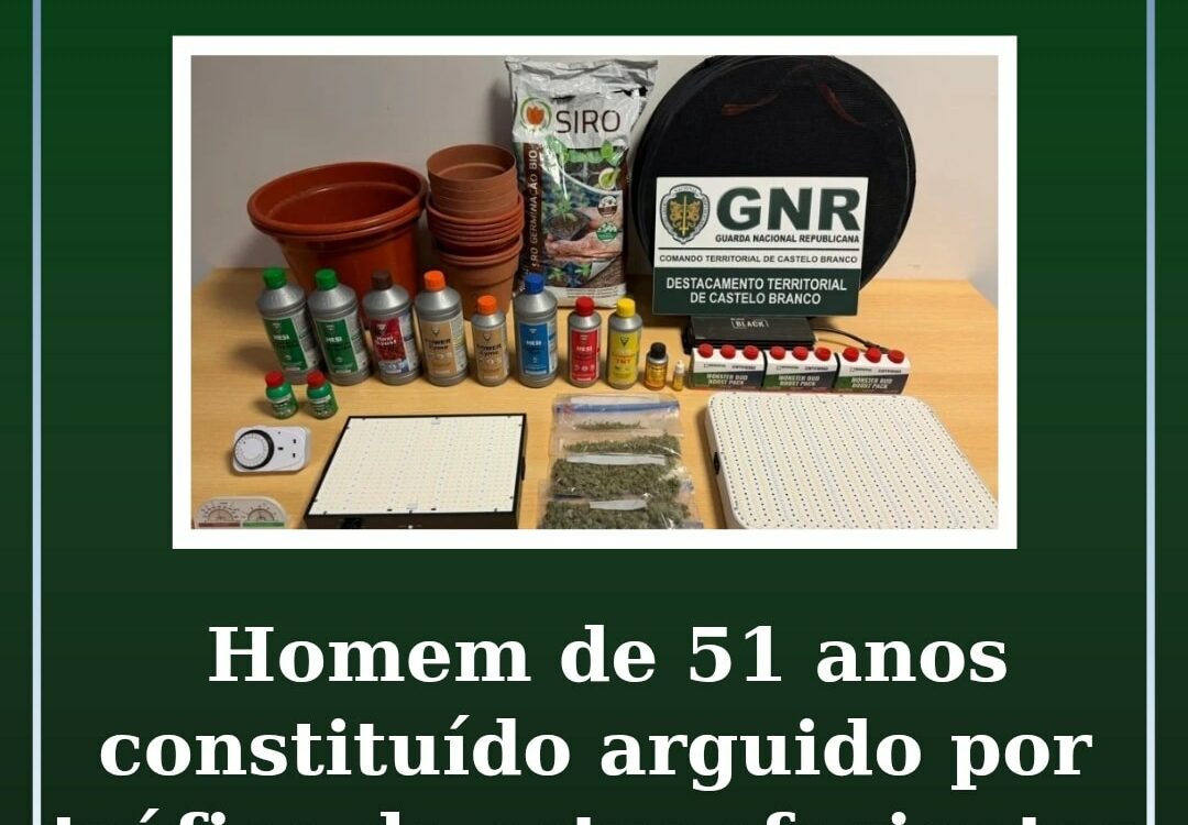 Homem de 51 anos constituído arguido por tráfico de estupefacientes