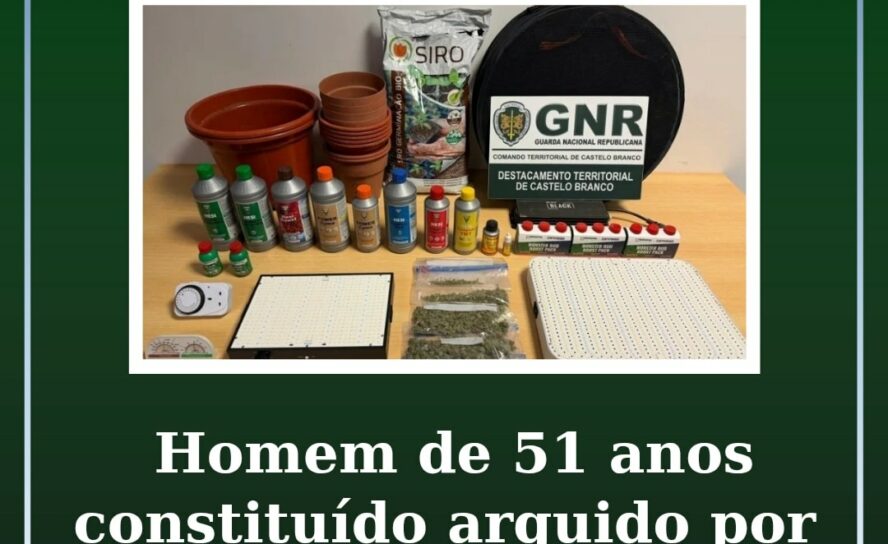 Homem de 51 anos constituído arguido por tráfico de estupefacientes
