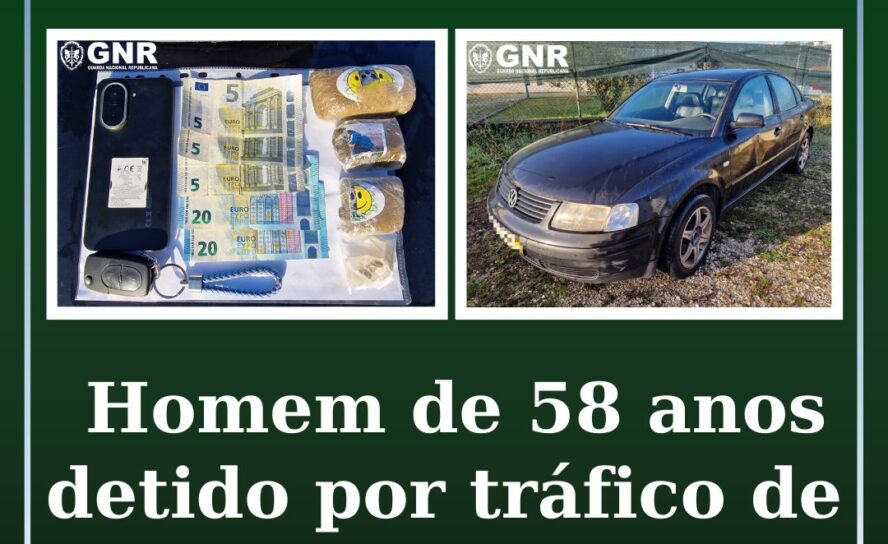 Homem de 58 anos detido por tráfico de estupefacientes