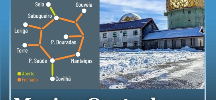 Maciço Central com estradas cortadas devido ao agravamento do tempo
