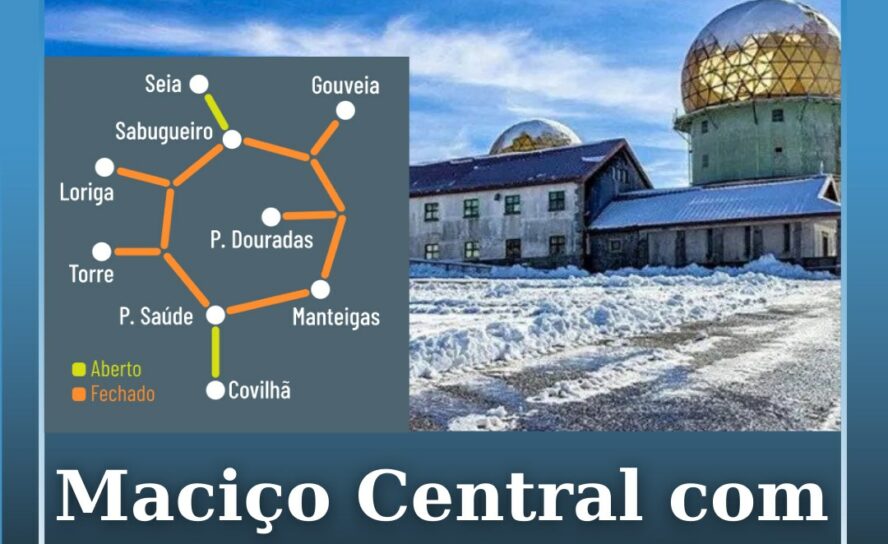 Maciço Central com estradas cortadas devido ao agravamento do tempo