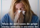 Mais de mil casos de gripe numa semana e excesso de mortalidade