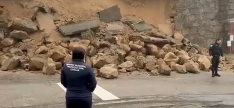 Queda de muro condiciona trânsito na Covilhã