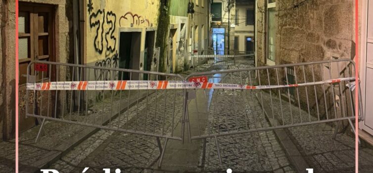 Circulação interditada na Rua Comendador Mendes Veiga devido a risco de derrocad