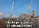 Alerta para perigo de circular sobre cabos elétricos