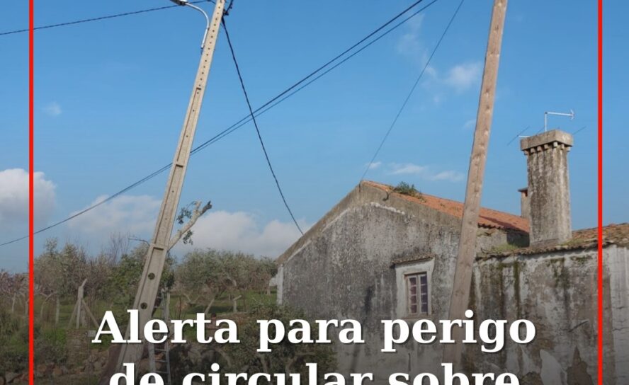 Alerta para perigo de circular sobre cabos elétricos