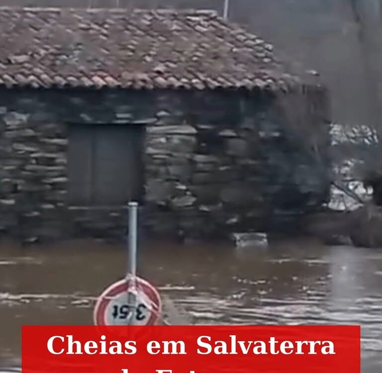 Consequência da chuva forte dos últimos dias no rio Erges que delimita a frontei