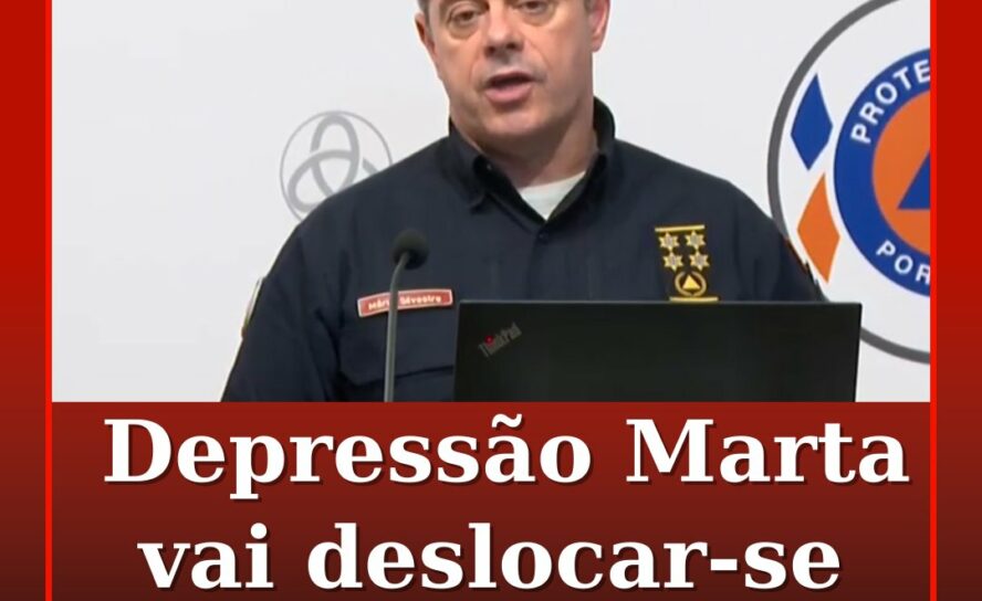 Depressão Marta vai deslocar-se para norte