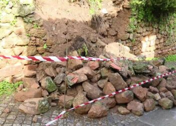 Derrocada de muro na Zona Histórica de Castelo Branco