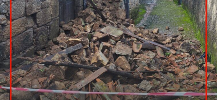 Desabamento de casa devoluta corta circulação