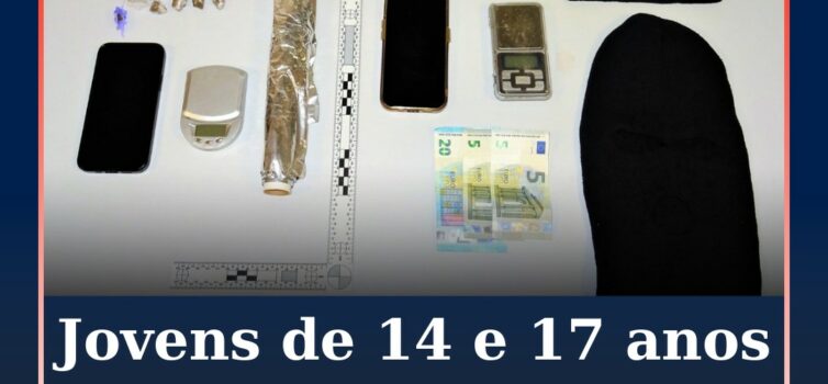 Jovens de 14 e 17 anos suspeitos de tráfico de estupefacientes