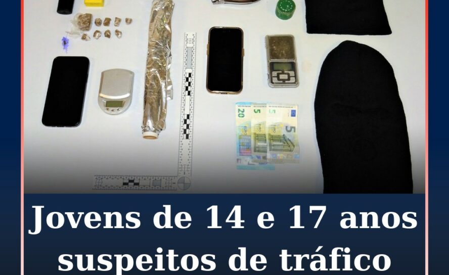 Jovens de 14 e 17 anos suspeitos de tráfico de estupefacientes