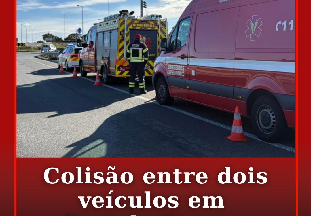 Acidente entre dois veículos em Castelo Branco