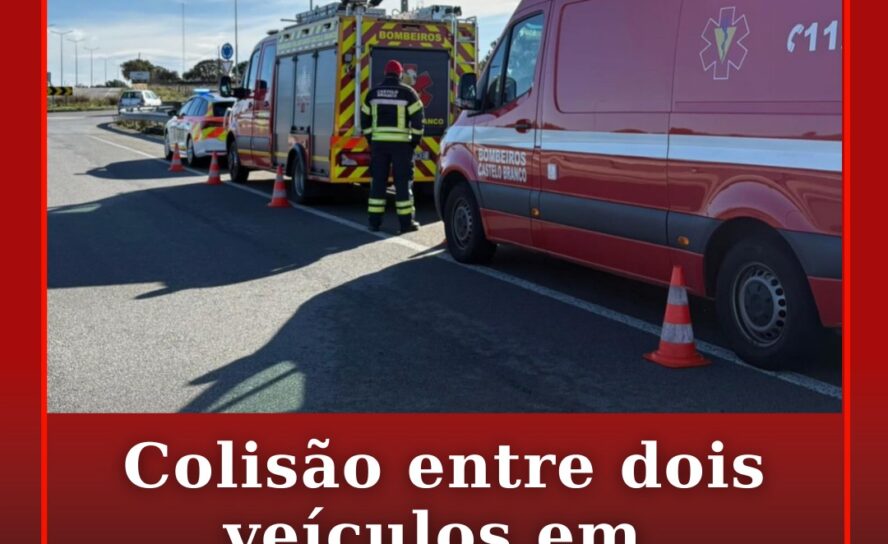 Acidente entre dois veículos em Castelo Branco