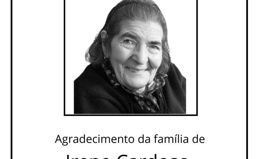 Agradecimento da família de Irene da Conceição Cardoso