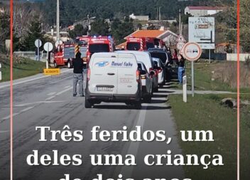 Colisão de dois veículos resulta em três feridos