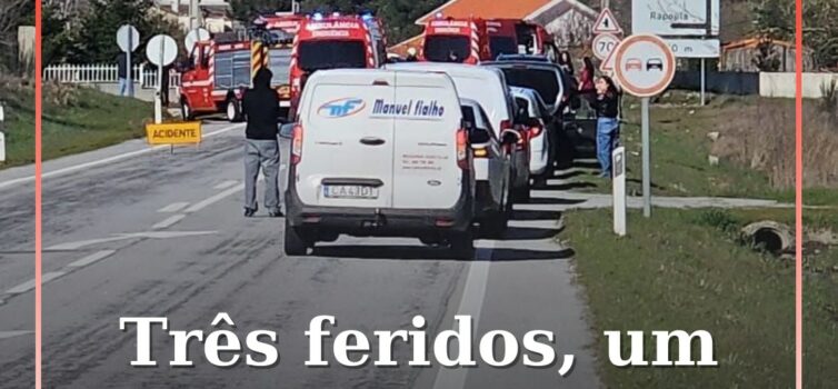 Colisão de dois veículos resulta em três feridos