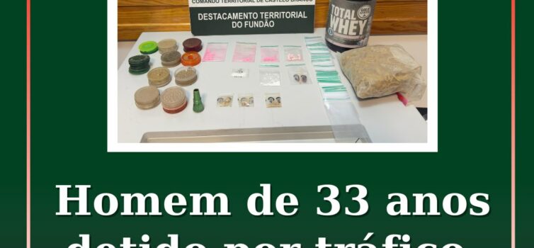 Homem detido por tráfico de droga no Fundão