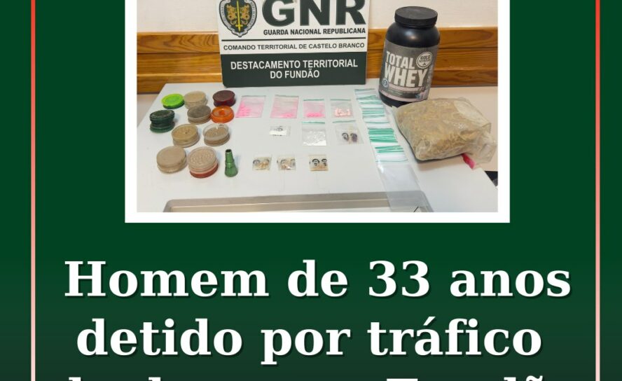 Homem detido por tráfico de droga no Fundão