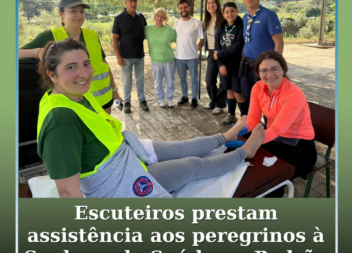 Escuteiros prestam assistência aos peregrinos à Senhora da Saúde no Padrão