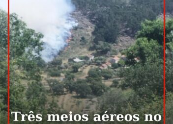 O alerta para um incêndio em zona de mato em Monsanto