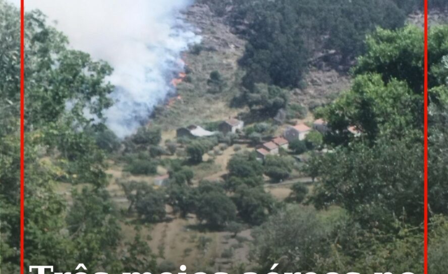 O alerta para um incêndio em zona de mato em Monsanto