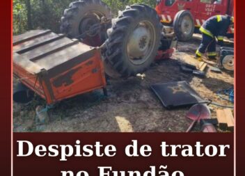 Despiste de trator no Fundão deixa vítima encarcerada