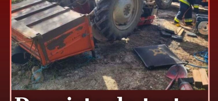 Despiste de trator no Fundão deixa vítima encarcerada