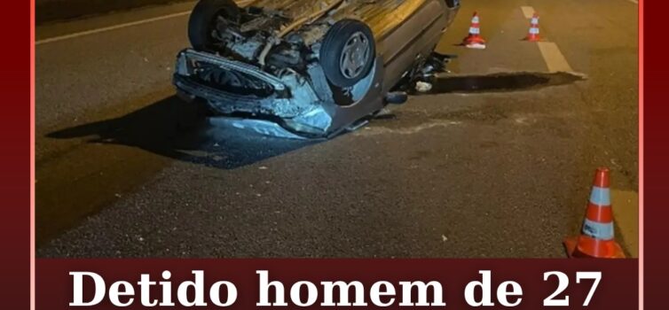 Detido homem de 27 anos que roubou carro e se despistou na A25