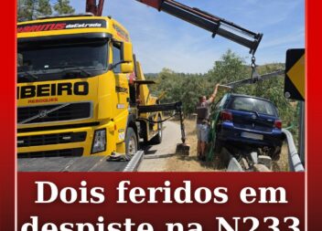 Duas pessoas ficaram com ferimentos ligeiros na sequência de um despiste ocorrid